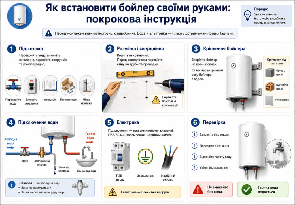 як встановити бойлер